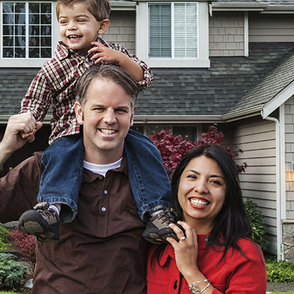 Couple with their child